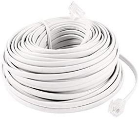 img 3 attached to Dahszhi Telephone Cord: 60ft RJ11 6P4C Male to Male Extension Cable - High-Quality Connector