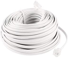 img 2 attached to Dahszhi Telephone Cord: 60ft RJ11 6P4C Male to Male Extension Cable - High-Quality Connector