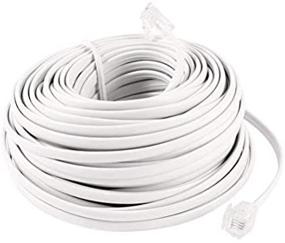 img 1 attached to Dahszhi Telephone Cord: 60ft RJ11 6P4C Male to Male Extension Cable - High-Quality Connector