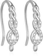 💎 10-piece set of genuine 925 sterling silver earring hooks dangle with 12 created diamonds for earrings making ss463 logo