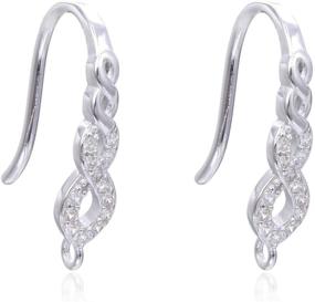 img 3 attached to 💎 10-Piece Set of Genuine 925 Sterling Silver Earring Hooks Dangle with 12 Created Diamonds for Earrings Making SS463