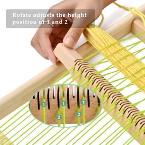 img 2 attached to 🧵 FOCCTS Large Wooden Multi-Craft Weaving Loom Frame - 9.84 x 15.35 x 1.3 inch, Tapestry Loom for Creative DIY Weaving Art - Ideal for Kids, Beginners, and Experts - Pre-Warped for Quick Start