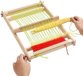 img 1 attached to 🧵 FOCCTS Large Wooden Multi-Craft Weaving Loom Frame - 9.84 x 15.35 x 1.3 inch, Tapestry Loom for Creative DIY Weaving Art - Ideal for Kids, Beginners, and Experts - Pre-Warped for Quick Start