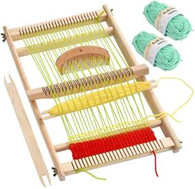 img 4 attached to 🧵 FOCCTS Large Wooden Multi-Craft Weaving Loom Frame - 9.84 x 15.35 x 1.3 inch, Tapestry Loom for Creative DIY Weaving Art - Ideal for Kids, Beginners, and Experts - Pre-Warped for Quick Start