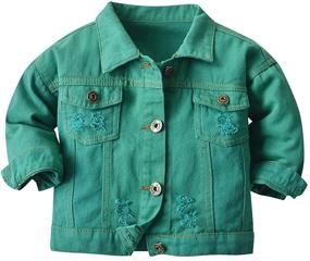 img 4 attached to 👶 Denim Jacket for Toddler Kid Baby Boys Girls - Button Down Jeans Coat Cowboy Overcoat with Long Sleeve, Basic Hoodie Casual Outwear