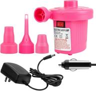 wideplore quick-fill air pump - electric ac/dc with 3 nozzles, deflate/inflate 110v/12v, high air flow 450l/min + car & home power adapters logo