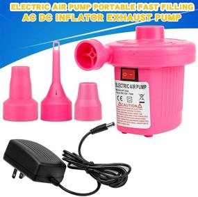 img 3 attached to WIDEPLORE Quick-Fill Air Pump - Electric AC/DC with 3 Nozzles, Deflate/Inflate 110V/12V, High Air Flow 450L/Min + Car & Home Power Adapters
