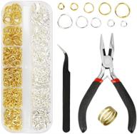 📿 kingsdun jewelry making tools set with findings - pliers, opener, tweezer, repair kit & assorted gold/silver jump rings and lobster clasps - 1160pcs jump rings, 40pcs clasps logo