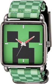 img 3 attached to 🕹️ Minecraft Boys' Analog Quartz Watch, Green, Nylon Strap, Model MIN5002AZ, Size 27