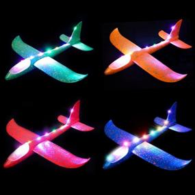 img 4 attached to ✈️ Sparkling Fun: MIMIDOU Flashing Illuminated Colored Airplane