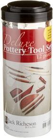 img 1 attached to Enhanced Pottery Tool Set - 12-Piece Deluxe Kit with Storage Canister by Jack Richeson