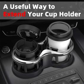 img 3 attached to 🚗 iSaddle Car Cup Holder Extender - Регулируемая крепежная основа для разделителя слота для чашек 1-2, органайзер-экспандер - подходит для автомобиля, лодки, грузовика, дома на колесах - подходит для стандартных напитков, бутылок с водой.