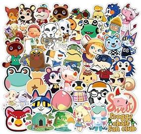 img 1 attached to 🦝 Set of 100 Cute Animal Crossing Vinyl Stickers for Water Bottles, Popular Game Decals, Waterproof Stickers for Party Favors, Laptops, Luggage, Diary, etc.