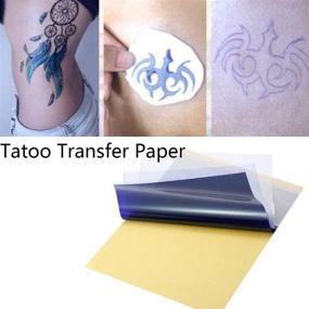 img 1 attached to 🎨 H88 Tattoo Transfer Kits: Professional 25 Sheets A4 Carbon Tracing Paper for Ink Stencils