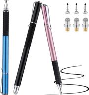 🖊️ abiarst stylus pens for ipad, all capacitive touch screens - disc & fiber tip -3 pack (black/blue/rose gold) logo