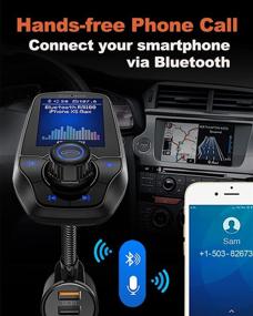 img 2 attached to GUANDA Bluetooth FM Transmitter Kit with Color Display, Handsfree Calls, AUX and USB Charger - Compatible with All Smartphones and Audio Players