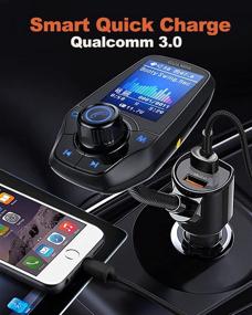 img 1 attached to GUANDA Bluetooth FM Transmitter Kit with Color Display, Handsfree Calls, AUX and USB Charger - Compatible with All Smartphones and Audio Players