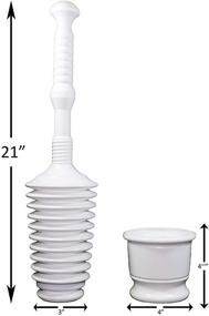 img 2 attached to 🚽 Highly Effective Bathroom Toilet Plunger Kit, Master Plunger MP500-B4, with Short Bucket. Air Release Valve Included - White Color