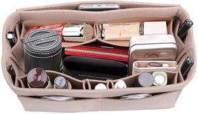 img 4 attached to 👜 Felt Fabric Handbag Organizer Insert, Bag in Bag Organizer for Speedy Neverfull - Available in 3 Sizes
