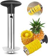 efficient stainless steel pineapple core remover tool for kitchen - all-in-one peeler, slicer, and dicer, quick and easy fruit rings without a knife logo