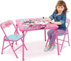 img 3 attached to 🪑 High-Quality Minnie Mouse Folding Activity Table & Chair Set with Secure Non-Skid Rubber Feet and Padded Seats - Robust Metal Construction for Children