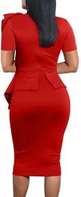img 3 attached to LAGSHIAN Fashion Peplum Bodycon Sleeve Women's Clothing and Suiting & Blazers