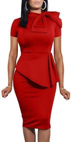 img 4 attached to LAGSHIAN Fashion Peplum Bodycon Sleeve Women's Clothing and Suiting & Blazers