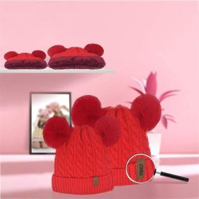 img 3 attached to 🧢 Set of 2 Winter Warm Knit Beanies for Mom and Baby – Matching Hats for Boys, Girls, Mother & Child