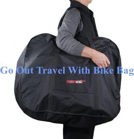 img 2 attached to 🚲 Folding Bike Bag - 14 to 20 Inch Bicycle Travel Carrier Case Box Carry Bag Pouch - Bike Transport Case by AMOMO