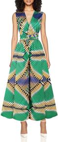 img 4 attached to Vimoisa African V Neck Multi Way Pleated Women's Clothing for Jumpsuits, Rompers & Overalls