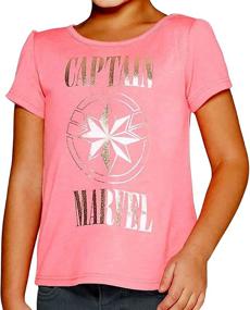 img 2 attached to 🌟 Marvel Girls' Captain Avengers Gold Star Pink T-Shirt: Unleash Your Inner Superhero!