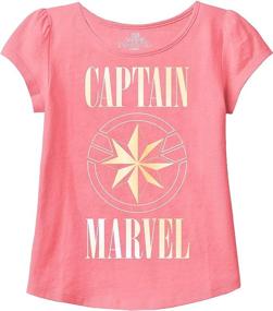 img 1 attached to 🌟 Marvel Girls' Captain Avengers Gold Star Pink T-Shirt: Unleash Your Inner Superhero!