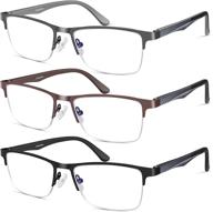 👓 men's metal frame reading glasses with blue light blocking technology - enhance your reading experience logo