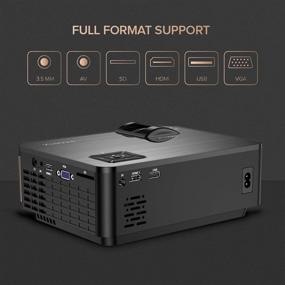 img 1 attached to 🎥 XIAOYA Outdoor Projector, Full HD 1080P Movie Projector with 4000 Lumens, HiFi Speaker, HDMI/USB/Fire Stick Compatible (Black)