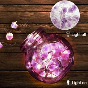 img 1 attached to ✨ 25 Amethyst Battery Operated Fairy Lights: Remote Control, Timer, Waterproof LED for Bedroom, Meditation, Christmas Decor, Valentines Day Gifts, Wedding, Birthday Party