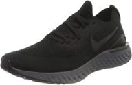 nike react flyknit running black gunsmoke anthracite men's shoes logo