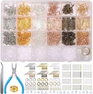 gacuyi 1760pcs earring making kit - 6 colorful supplies for jewelry making, repair & crafting - includes earring hooks, tweezers, earring backs, jump rings, and earring findings logo