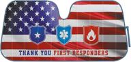 bdk thank you first responders front windshield auto sun shade logo