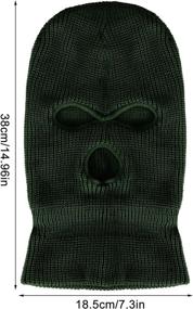 img 3 attached to 🎭 Adult Balaclava Face Cover - 3-Hole Knitted Full Face Mask for Men and Women, Warm Ski Face Cover with Thermal Knitted Head Wrap