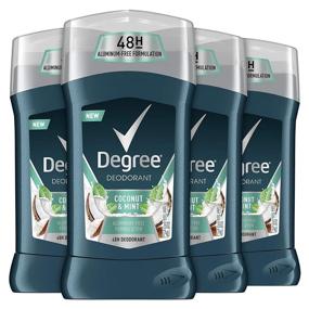 img 4 attached to 🥥 48-Hour Protection DEGREE Men Antiperspirant Deodorant Stick - Coconut & Mint, 2.6 Ounce, Pack of 4