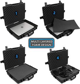 img 2 attached to 🔒 Rugged Waterproof Laptop Hard Case for 15-17 Inch Gaming Laptops & Accessories by Casematix