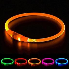 img 1 attached to 🐶 USB Rechargeable LED Dog Collar - Glow in The Dark Puppy Collar for Camping Safety and Flashing Visibility, Suitable for Small, Medium, and Large Dogs