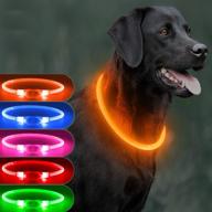 🐶 usb rechargeable led dog collar - glow in the dark puppy collar for camping safety and flashing visibility, suitable for small, medium, and large dogs logo