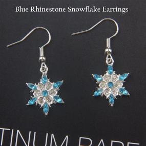 img 2 attached to ❄️ Dangling Rhinestone Snowflake Earrings - Shimmering CZ Snowflake Drop Earrings, Featherweight Glittery Statement Earrings, Ideal Gift for Women, Girls, Festivals, Birthdays, Wedding Celebrations