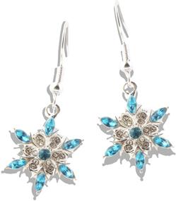 img 4 attached to ❄️ Dangling Rhinestone Snowflake Earrings - Shimmering CZ Snowflake Drop Earrings, Featherweight Glittery Statement Earrings, Ideal Gift for Women, Girls, Festivals, Birthdays, Wedding Celebrations