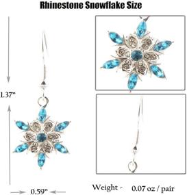 img 3 attached to ❄️ Dangling Rhinestone Snowflake Earrings - Shimmering CZ Snowflake Drop Earrings, Featherweight Glittery Statement Earrings, Ideal Gift for Women, Girls, Festivals, Birthdays, Wedding Celebrations