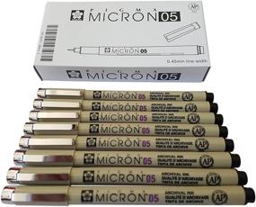 img 2 attached to 🖋️ Sakura Pigma Micron Pen 05 - 8 Pack of Black Ink Archival Pigment Felt Tip Pens, Fine Point for Artists and Technical Drawing