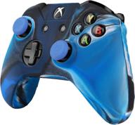 🎮 camouflage blue silicone gel rubber grip case & stick caps for xbox one s/xbox controller - protective cover skin for enhanced gaming experience logo