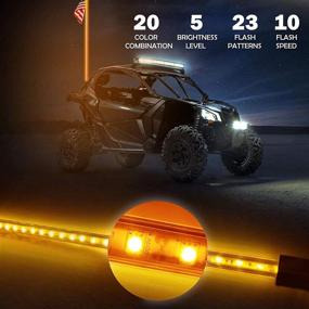 img 1 attached to 🚀 Enhance Your Off-Roading Adventure with Bestauto 2PC 3FT LED Whip Lights - RGB Color Lighted Whips for UTV ATV: 20 Colors, 5 Levels, 23 Modes, 10 Speed Options, Weatherproof, and RF Wireless Remote - Perfect UTV ATV Polaris Accessories RZR!