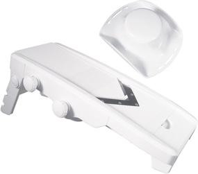 img 1 attached to 🔪 Versatile V-Slice Mandoline Slicer by Weston Plastics with Durable Folding Base and Convenient Blade Storage Box